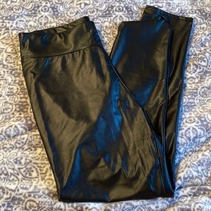black leather skinny pants size 8